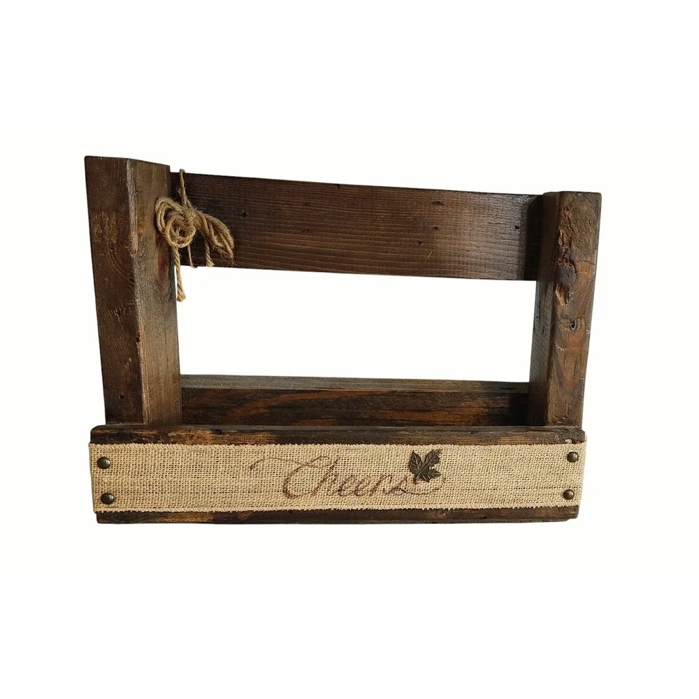 Rustic‎ Freestanding Wooden Wine Rack Wall Shelf Box Farmhouse Reclaimed Wood